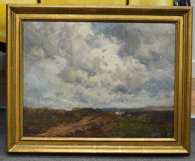 J.R. Slater, Impressionist oil on board, Stormy landscape, 33 x 42cm. Condition - good